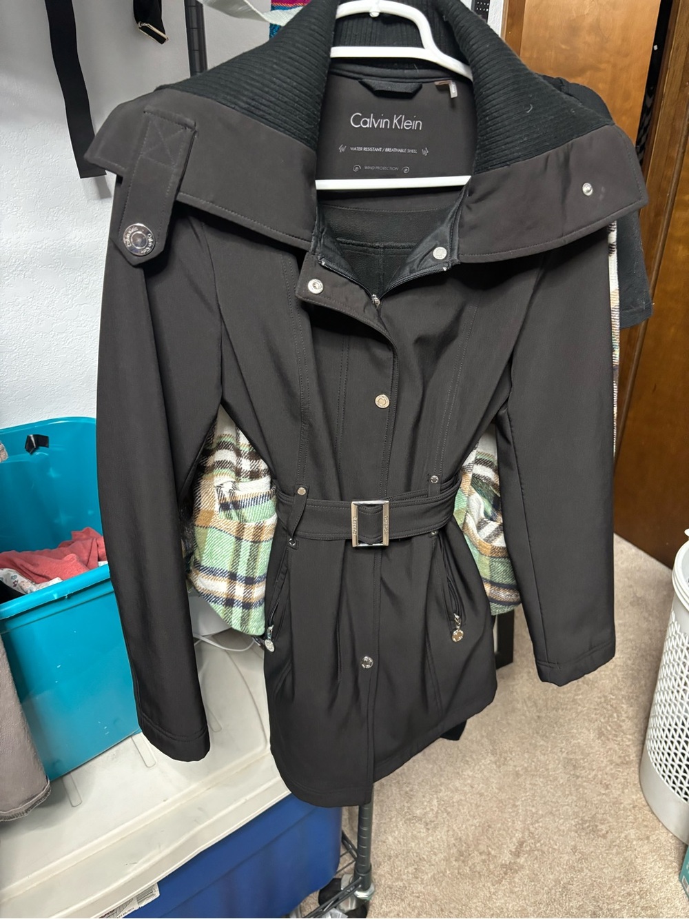 Calvin Klein Black Women's Belted Trench Coat